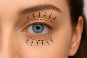 Blefaroplastia superior e inferior marcación de párpados