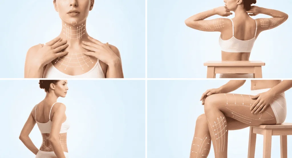 Paciente mostrando resultados de lipoescultura en abdomen y caderas, resaltando una silueta esculpida y natural en Madrid.